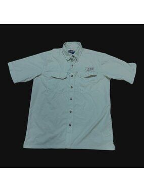 Bimini Bay Outfitters Short Sleeve Fishing Shirt M Light Green Vented Sport